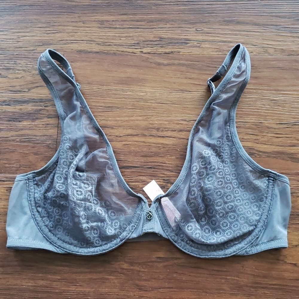 Victoria's Secret Blue Unlined Criss Cross Adjustable Strap Demi Bra size 34C